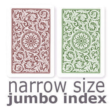 Copag 1546 Green & Burgundy  Narrow - Jumbo Index Playing Cards - Casino Supply