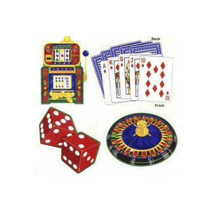 Casino Party Assorted Cutouts 18 Inch (Pkg. 4) - Casino Supply