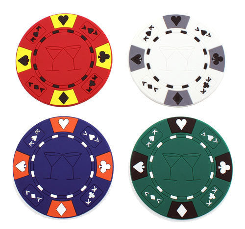 Poker Chip Drink Coasters - (Pkg./4) - Casino Supply