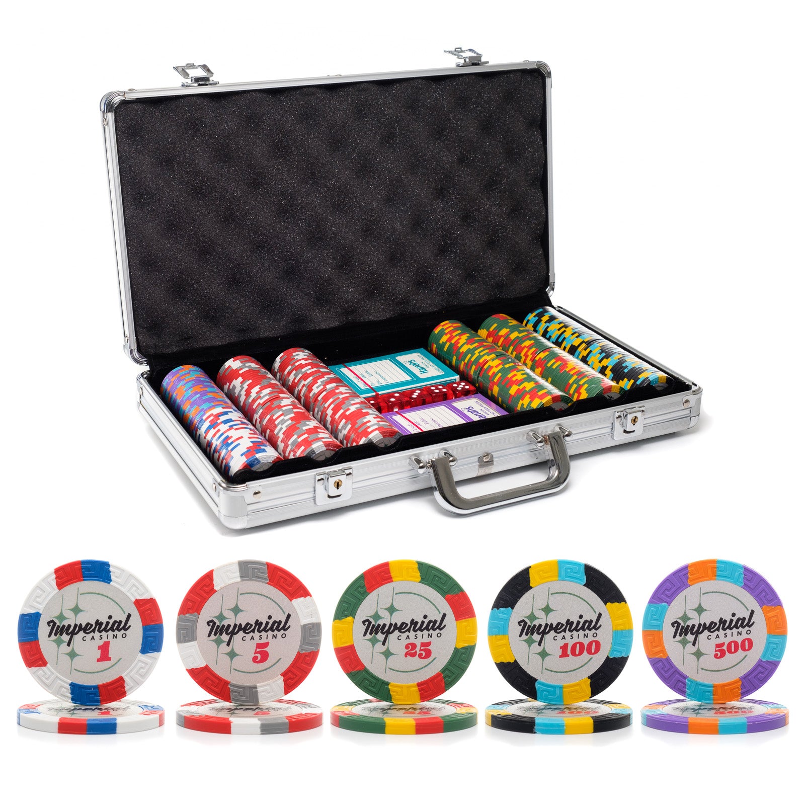 300 pc. 13g Imperial Poker Chip Set with Aluminum Case