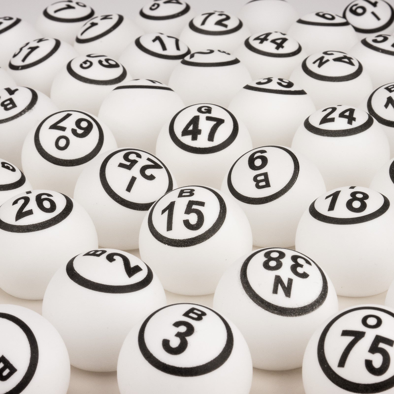 Bingo Balls - White 1 Sided - 1.5 inch - Casino Supply