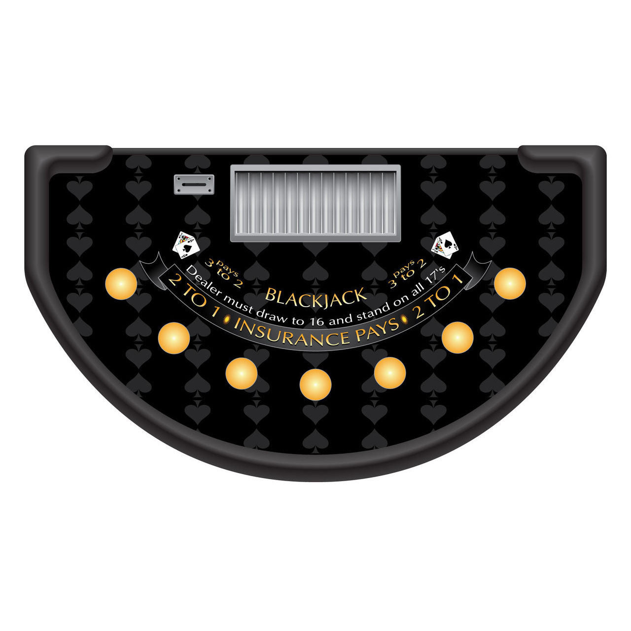 Spade Design Blackjack Layout - BLACK - Casino Supply - 1