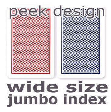 Copag Dual Index Red &amp; Blue No Peek Wide - Jumbo Index Playing Cards - Casino Supply