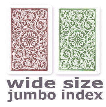 Copag 1546 Green &amp; Burgundy  Wide - Jumbo Index Playing Cards - Casino Supply