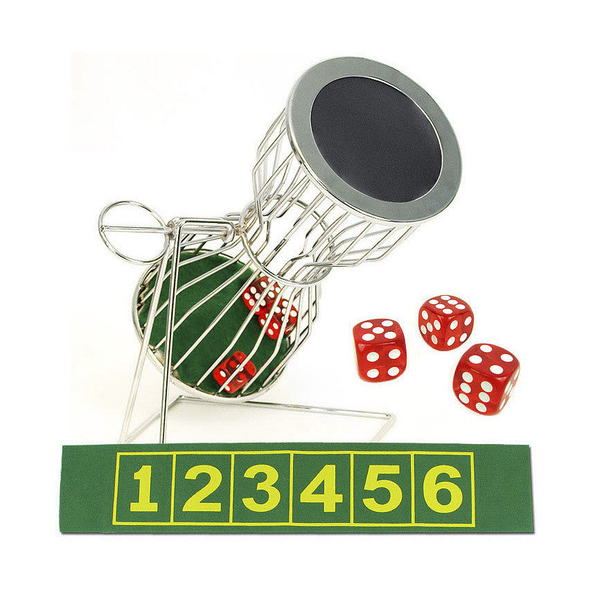 Chuck - A - Luck 10 inch Cage, Dice &amp; Laydown - Casino Supply