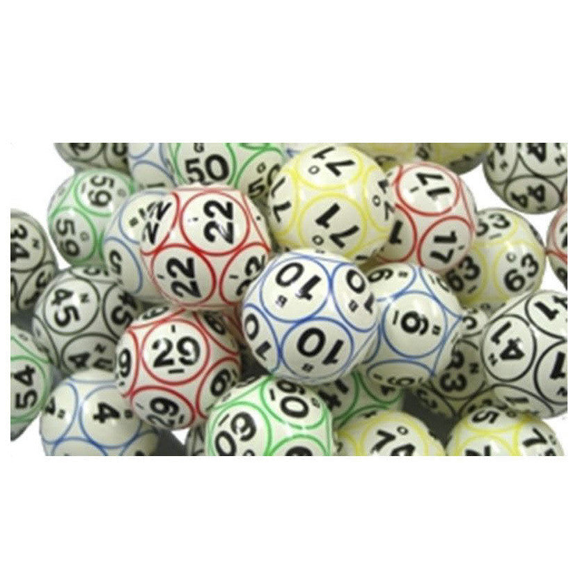 Bingo Balls - Colored & Coated 12 Sided Print Ping Pong Size - Casino Supply