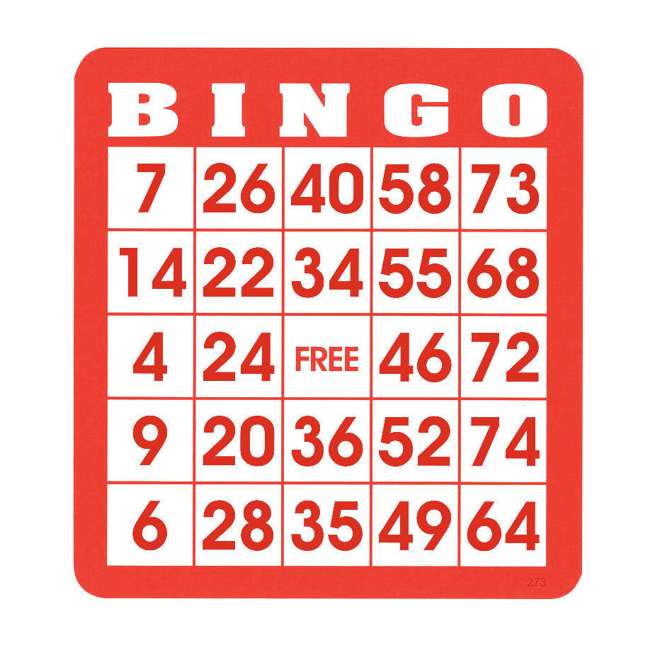Reusable Bingo Cards (Pkg. 50) - Casino Supply