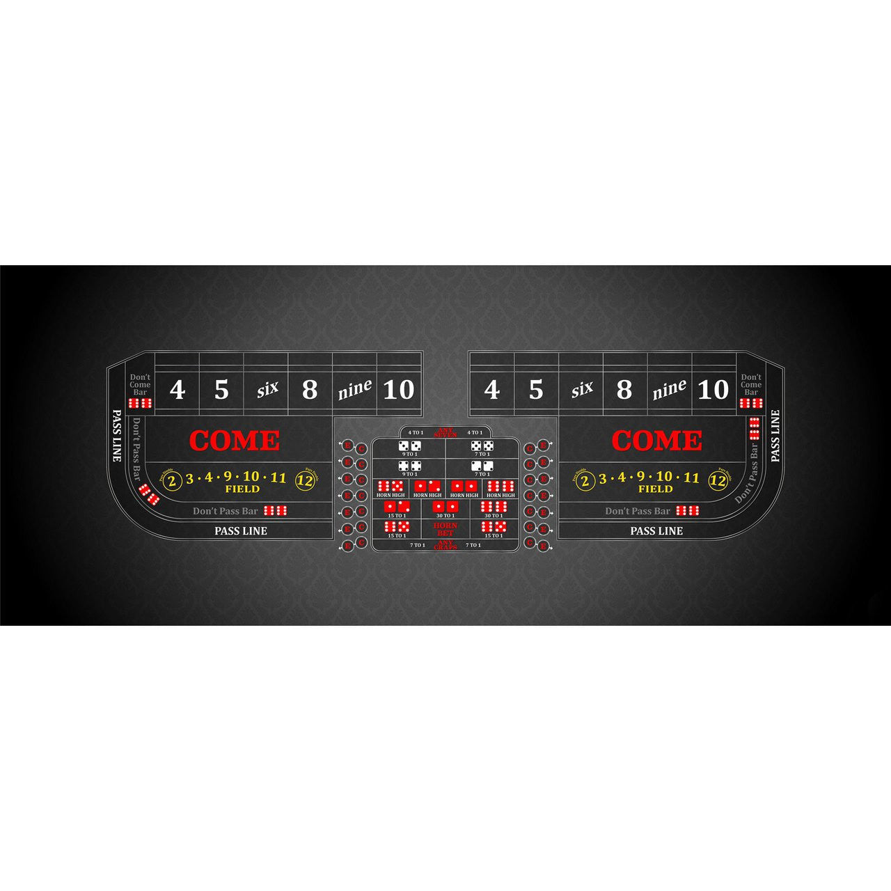 Classic Craps Layout - BLACK - Casino Supply - 1