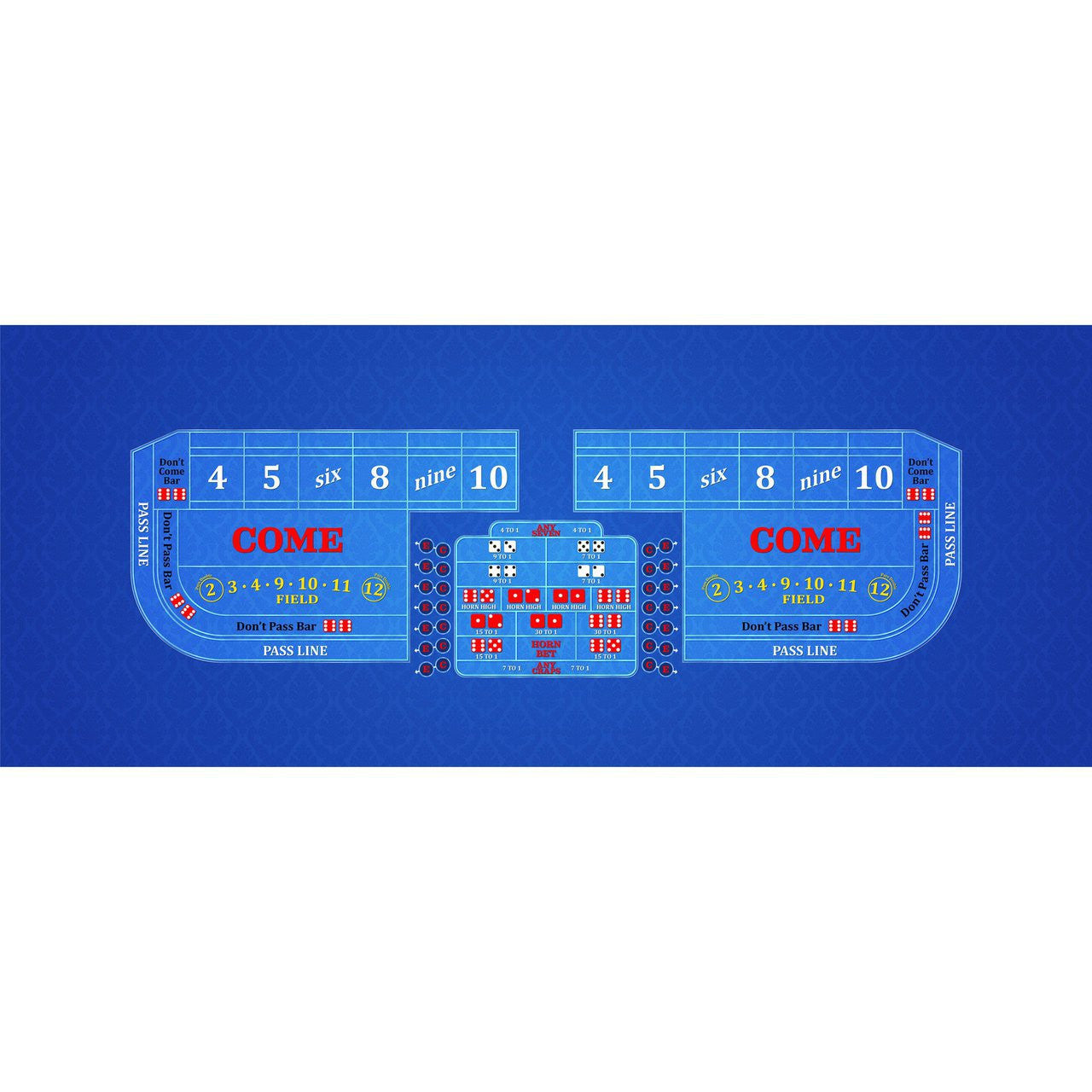 Classic Craps Layout - DARK BLUE