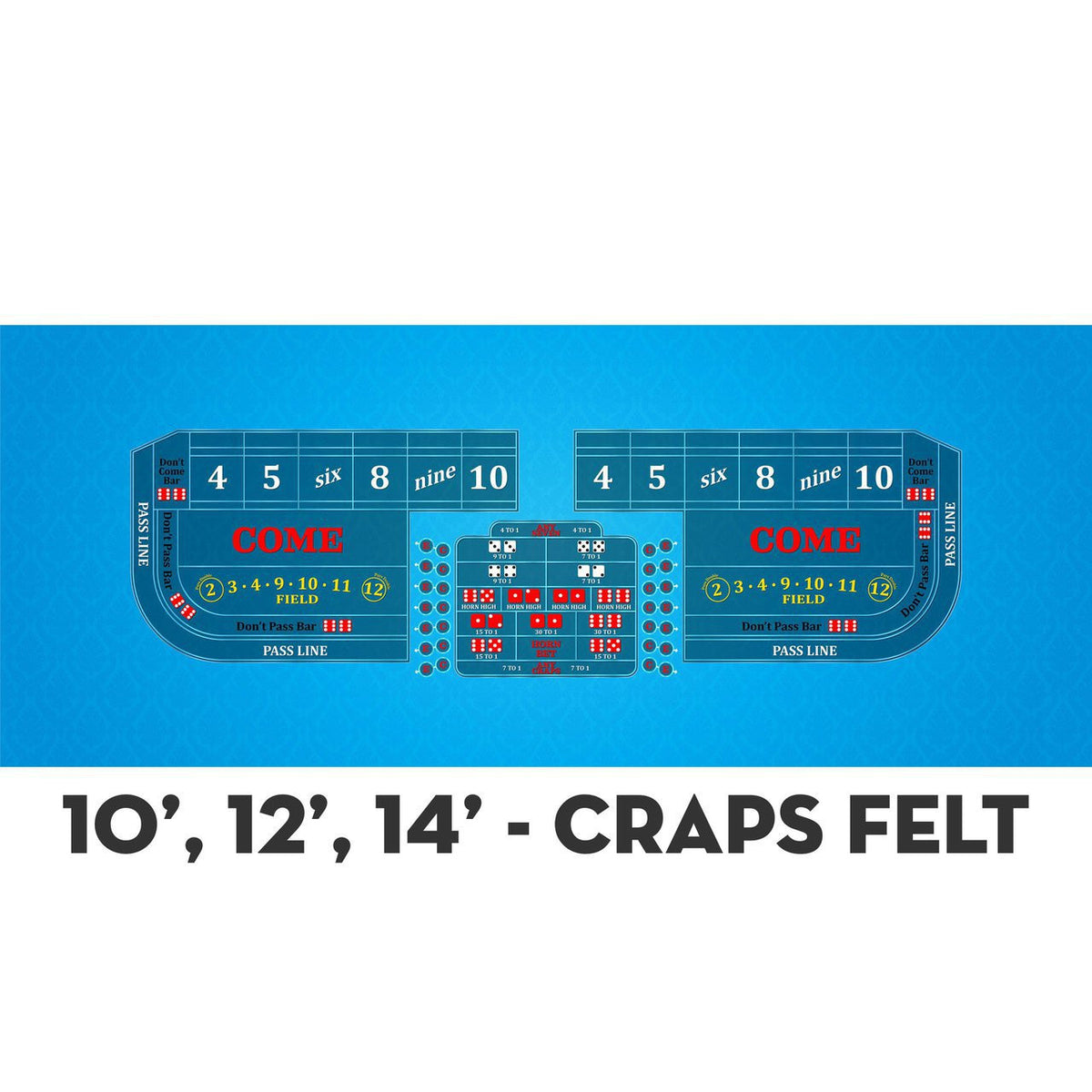 Classic Craps Layout - LIGHT BLUE - Casino Supply - 4