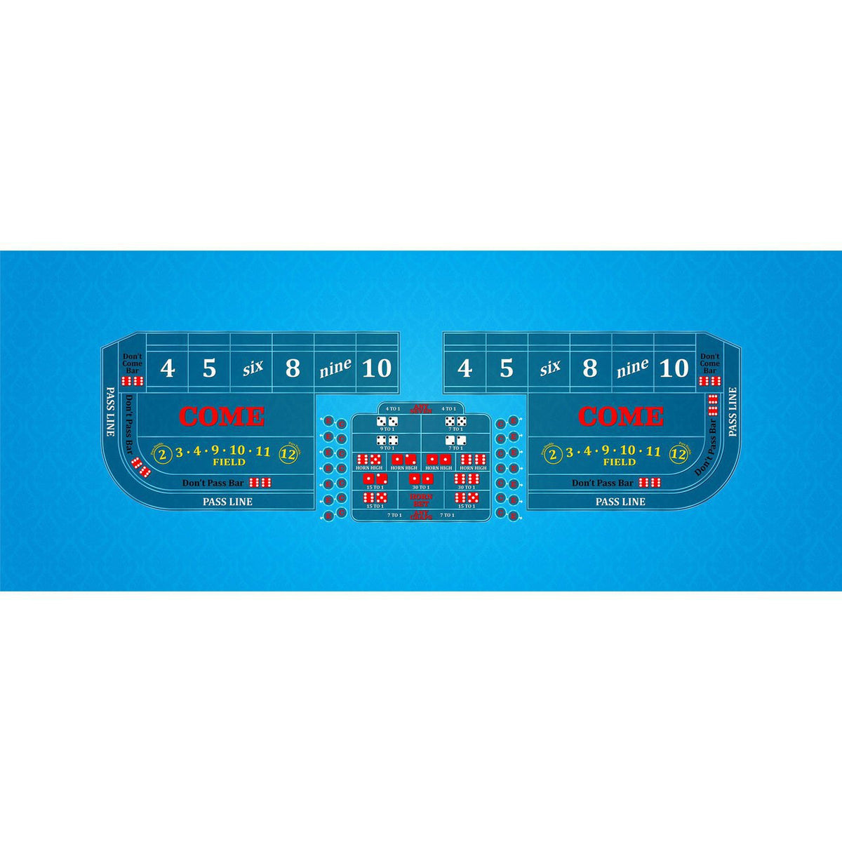 Classic Craps Layout - LIGHT BLUE - Casino Supply - 1