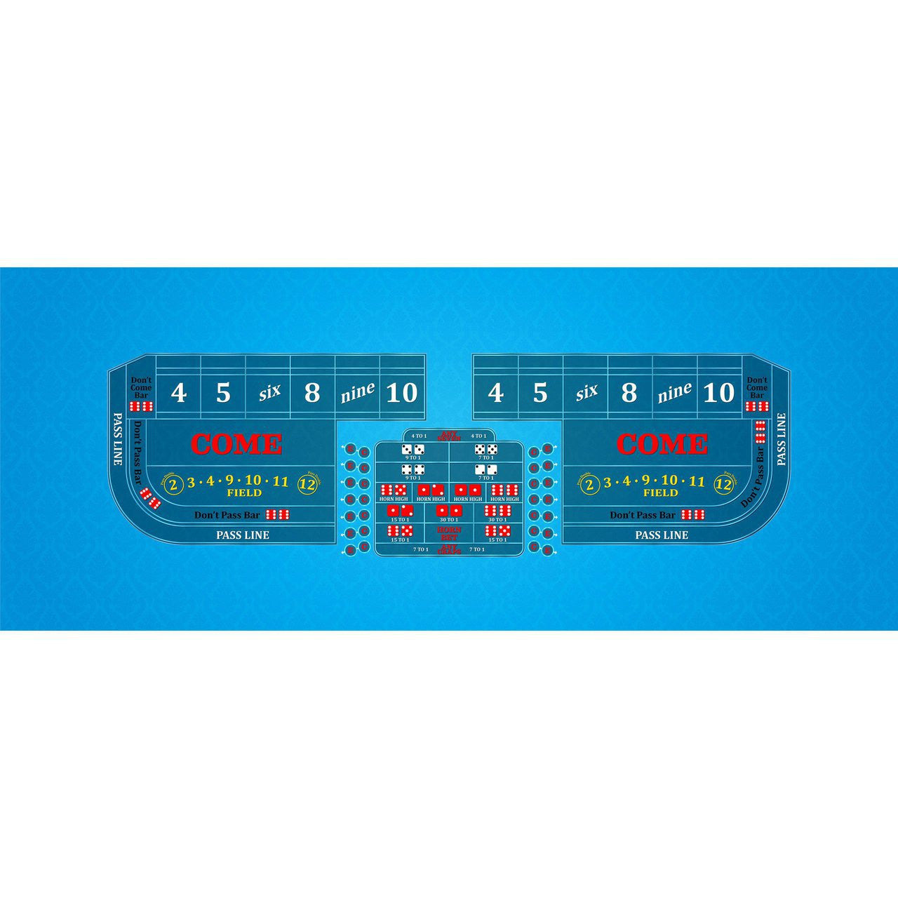 Classic Craps Layout - LIGHT BLUE - Casino Supply - 1