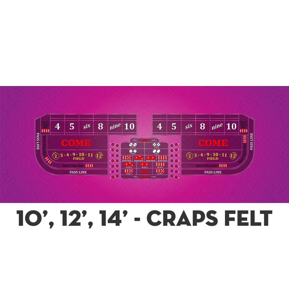 Classic Craps Layout - PINK - Casino Supply - 4