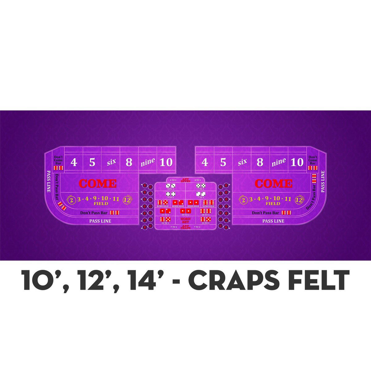 Classic Craps Layout - PURPLE - Casino Supply - 4