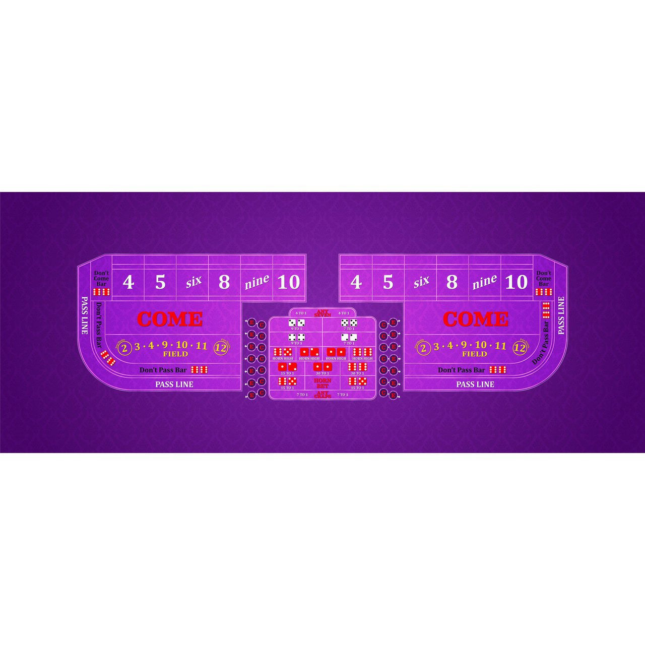 Classic Craps Layout - PURPLE - Casino Supply - 1