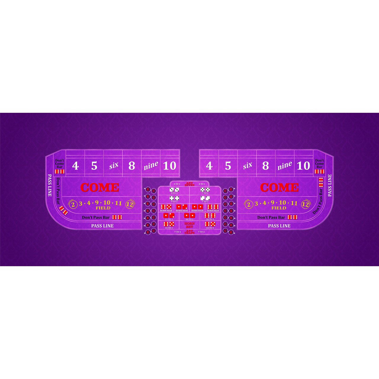 Classic Craps Layout - PURPLE - Casino Supply - 1