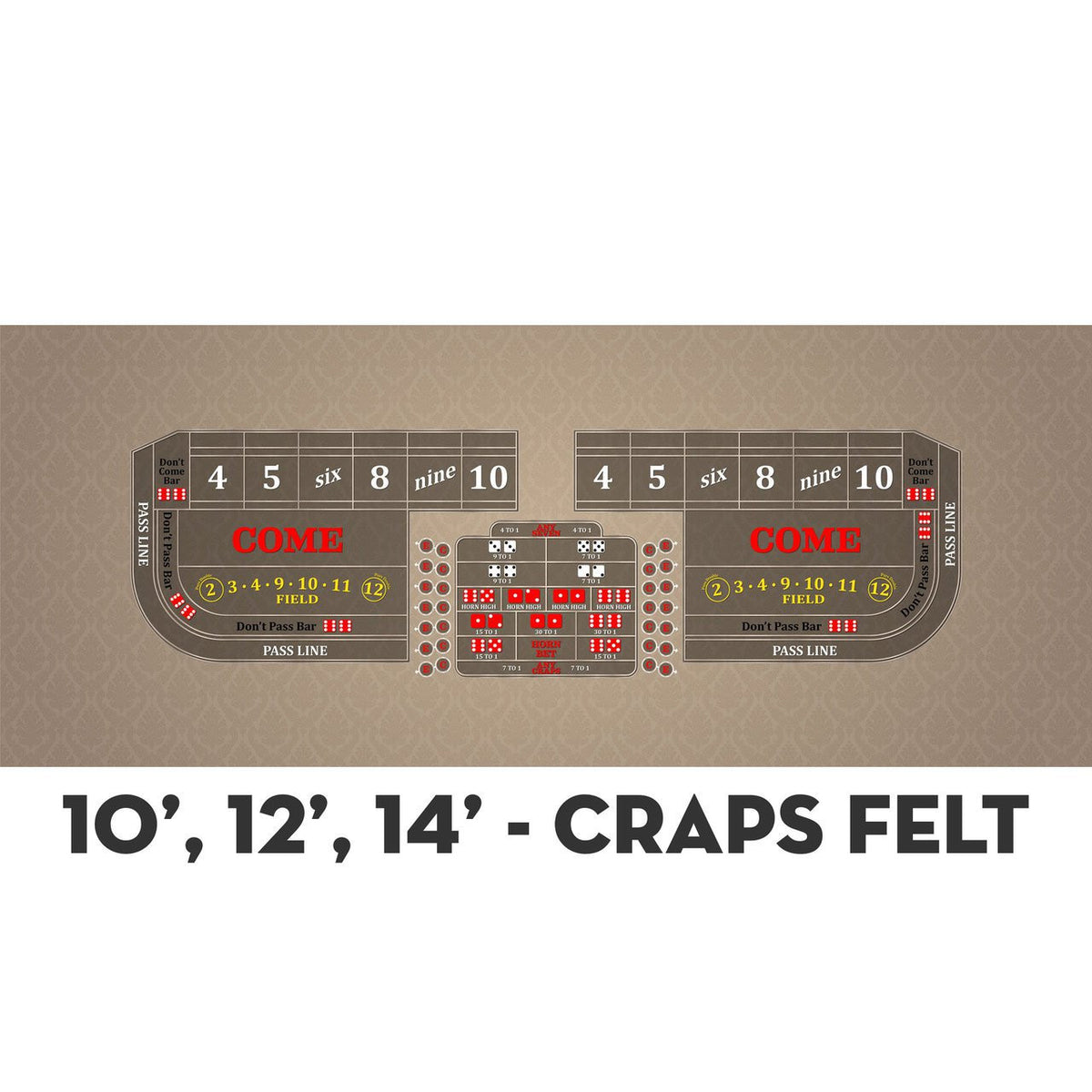 Classic Craps Layout - TAN - Casino Supply - 4
