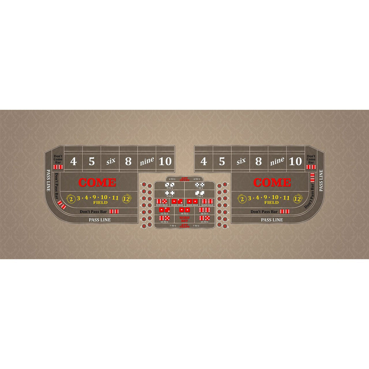 Classic Craps Layout - TAN - Casino Supply - 1