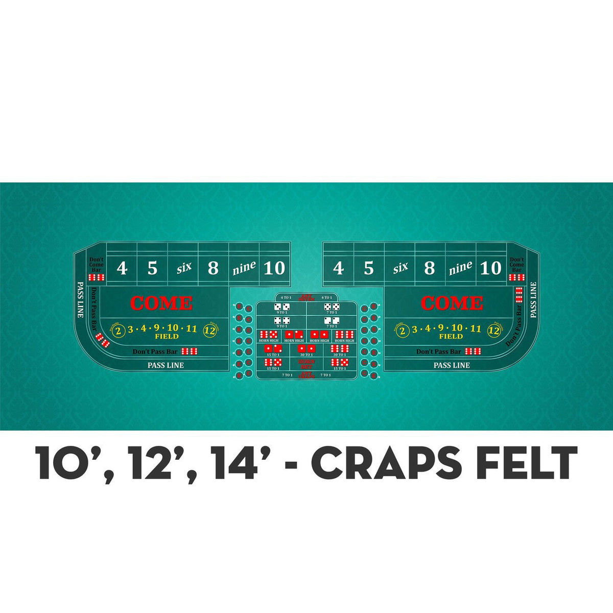 Classic Craps Layout - TEAL - Casino Supply - 4