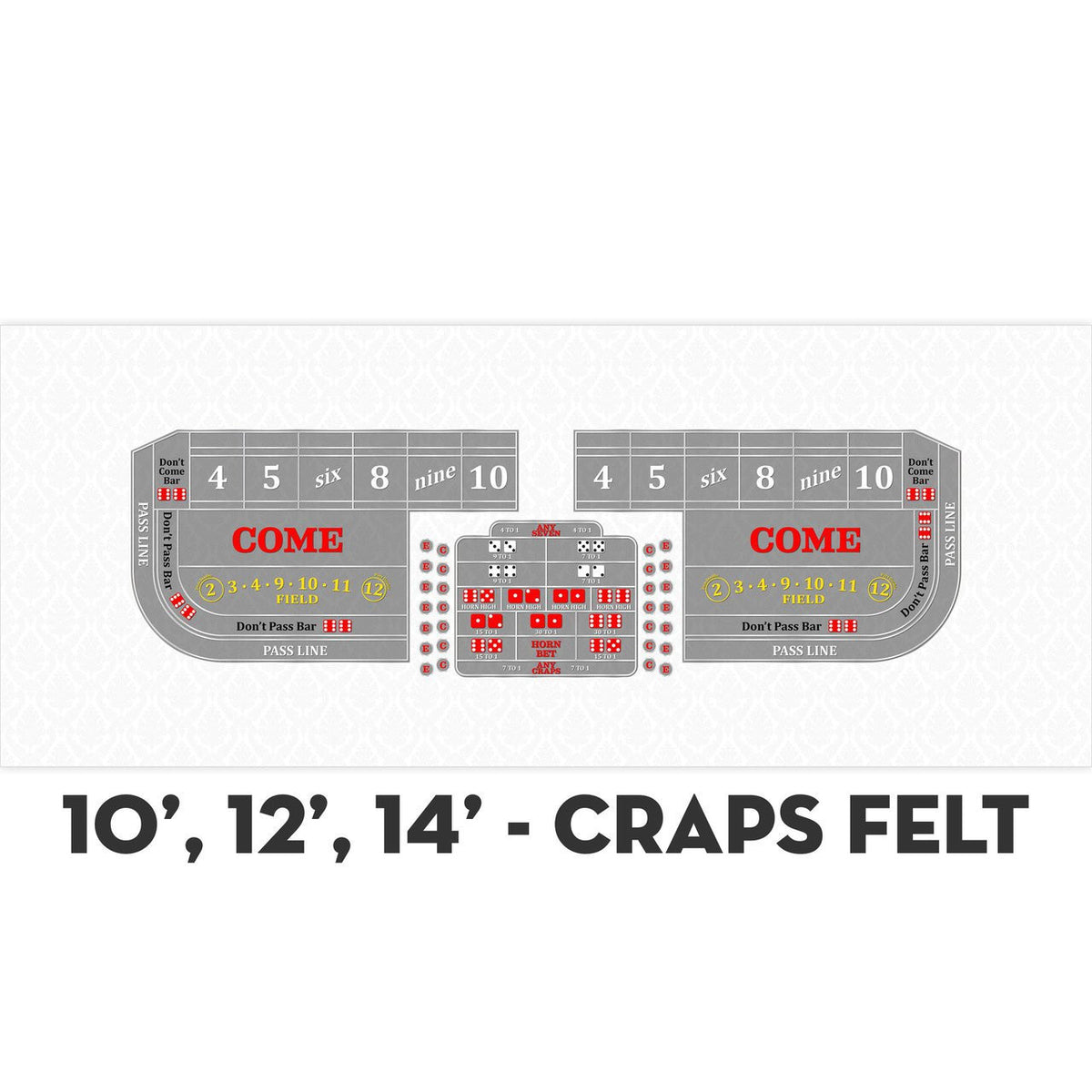 Classic Craps Layout - WHITE - Casino Supply - 4