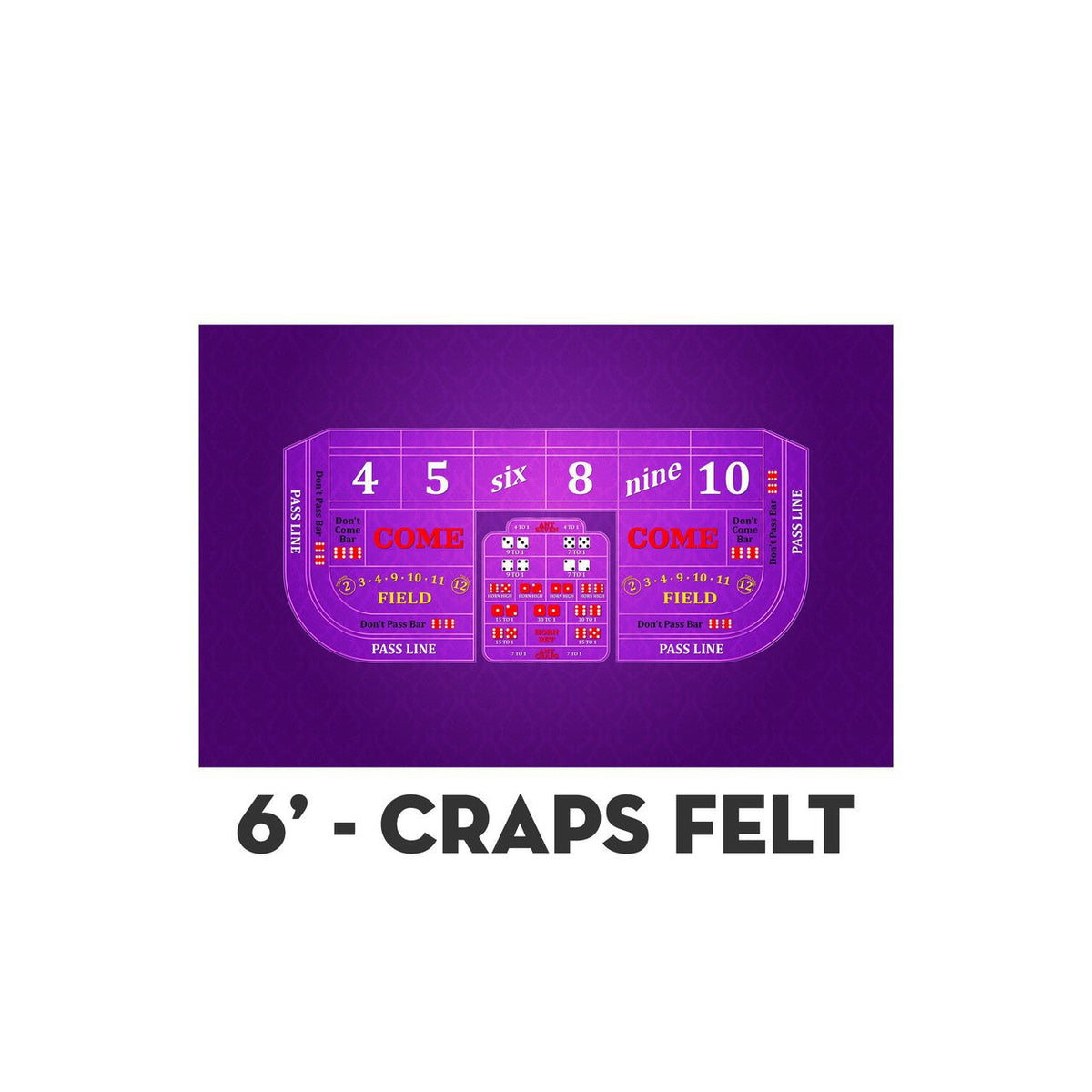 Classic Craps Layout - PURPLE - Casino Supply - 2