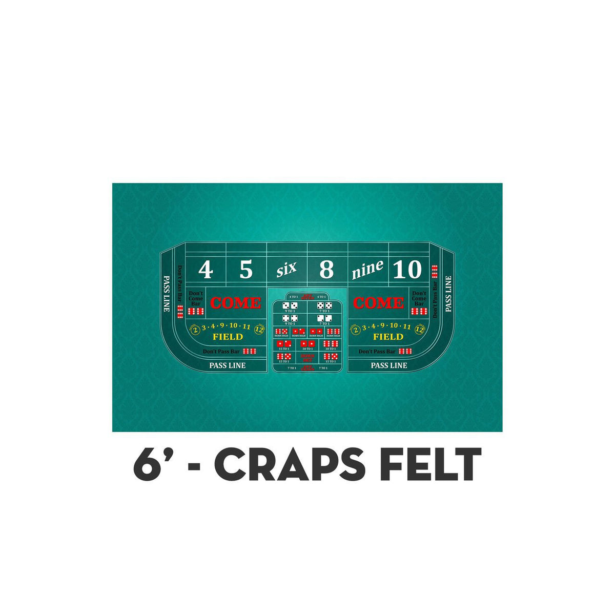 Classic Craps Layout - TEAL - Casino Supply - 2