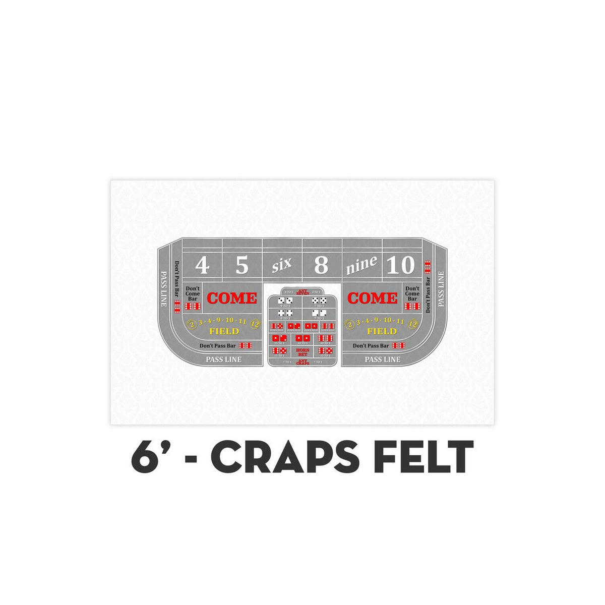 Classic Craps Layout - WHITE - Casino Supply - 2
