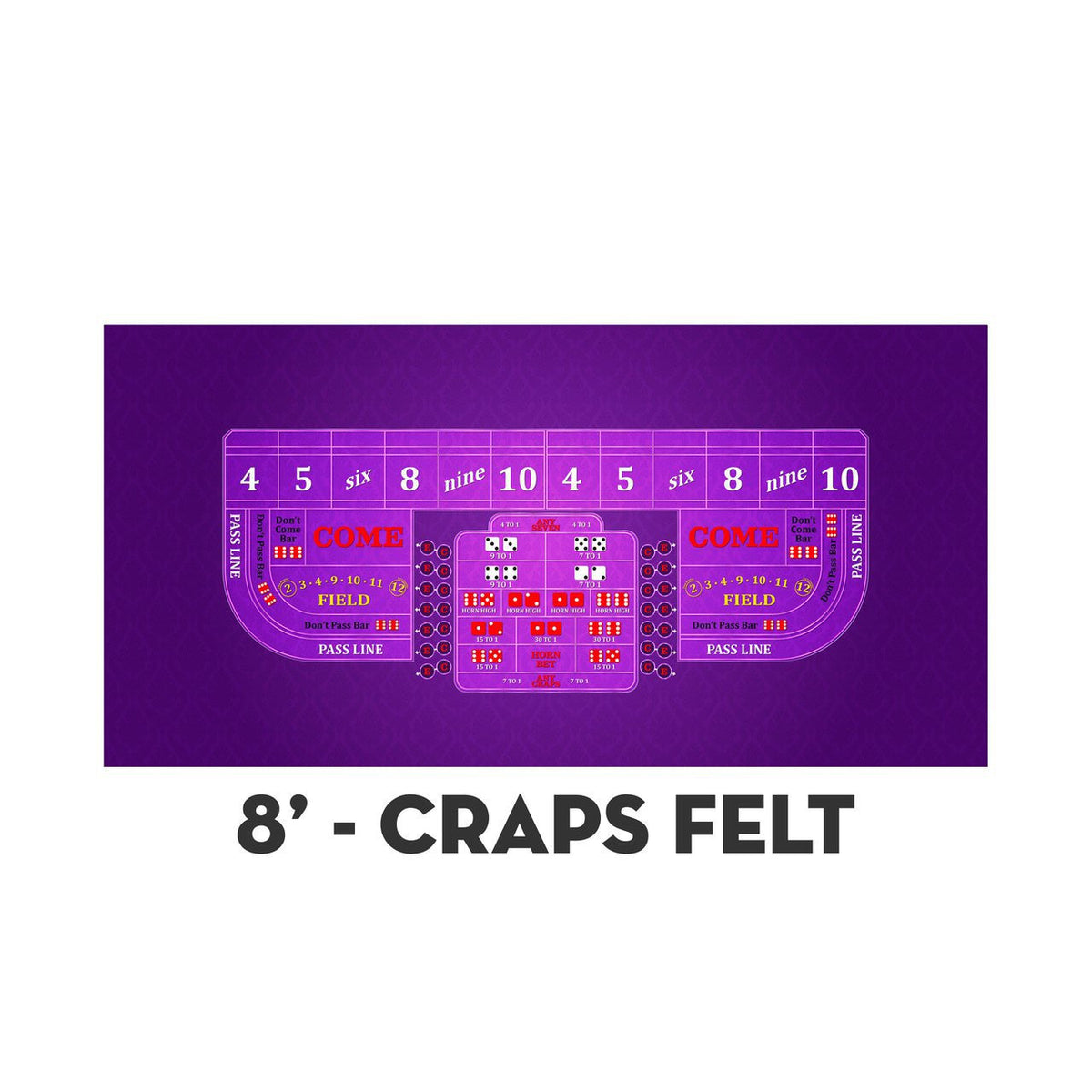 Classic Craps Layout - PURPLE - Casino Supply - 3