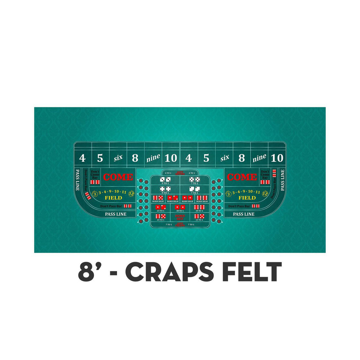 Classic Craps Layout - TEAL - Casino Supply - 3