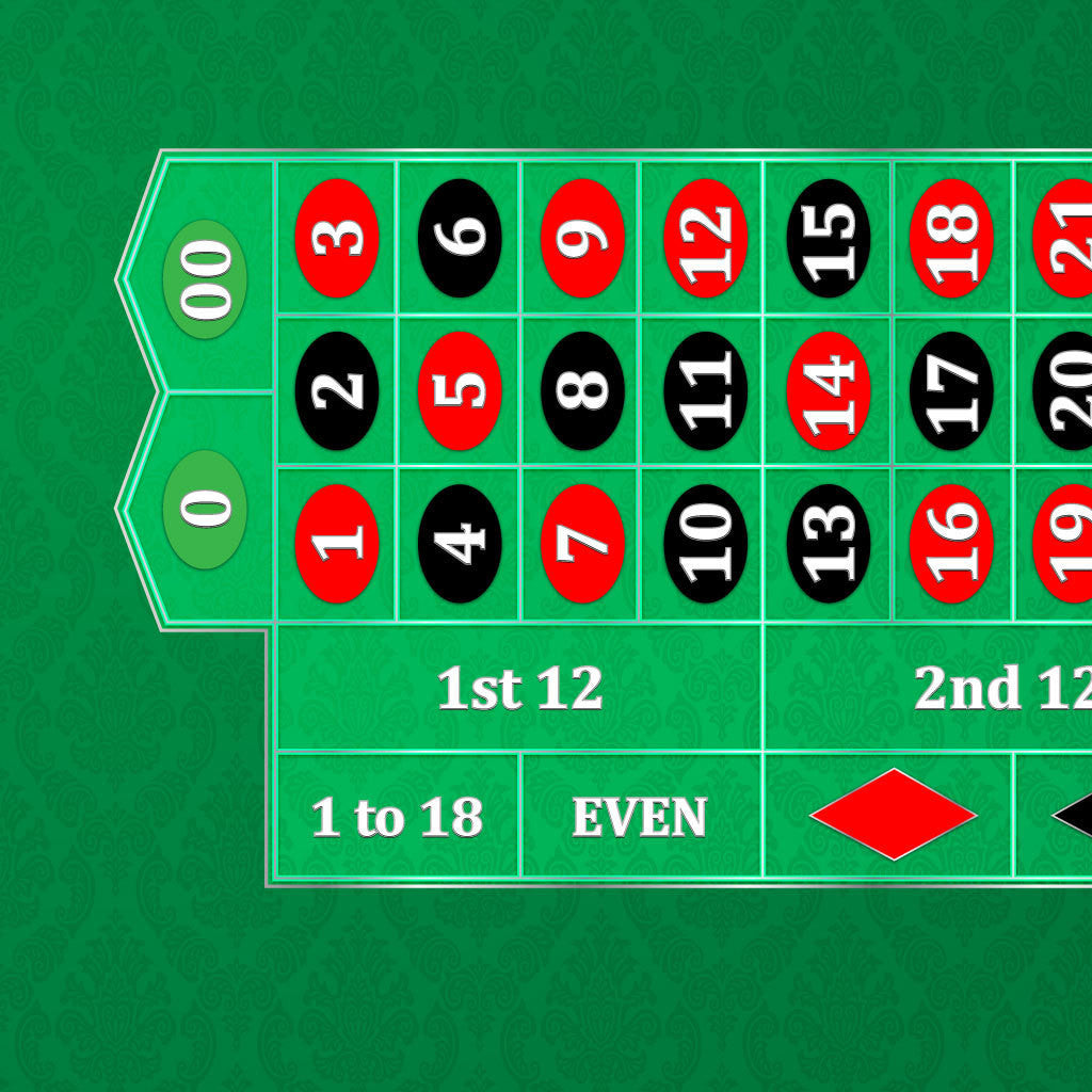 Classic Roulette Layout - GREEN - Casino Supply - 1