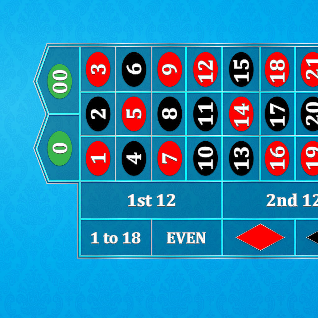 Classic Roulette Layout - LIGHT BLUE - Casino Supply - 1