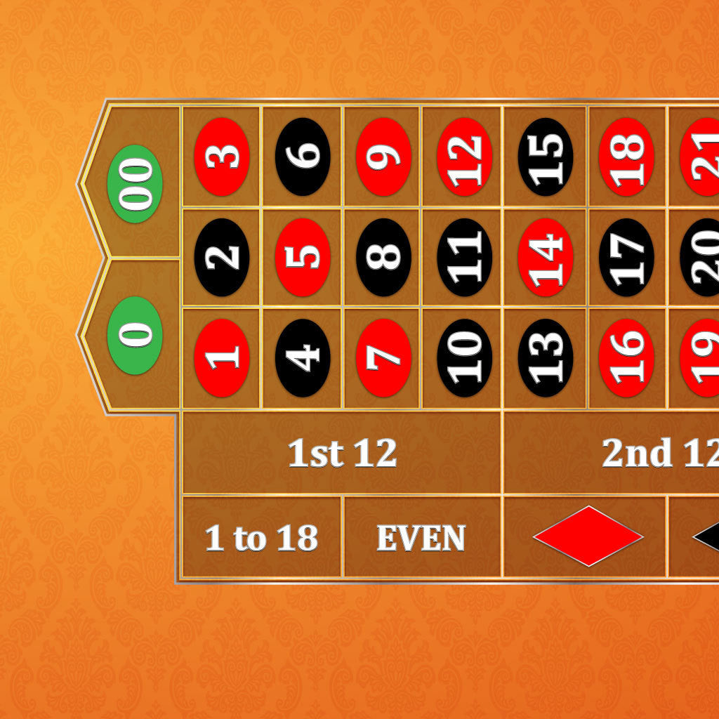 Classic Roulette Layout - ORANGE - Casino Supply - 1