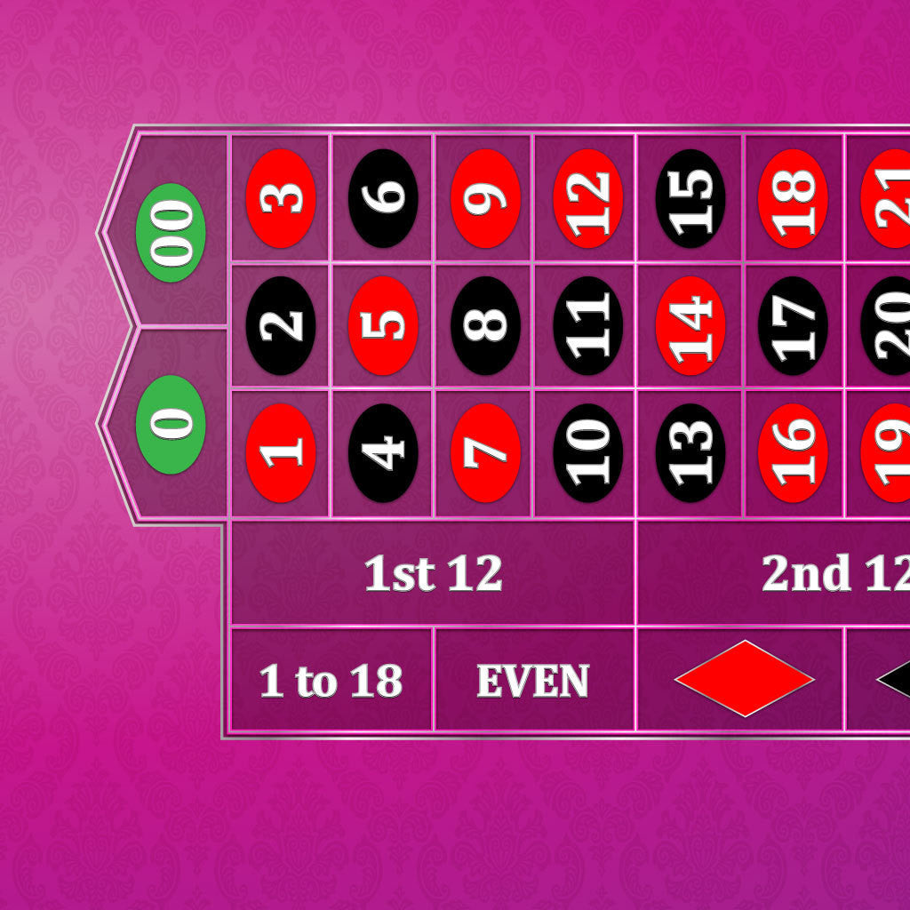 Classic Roulette Layout - PINK - Casino Supply - 1