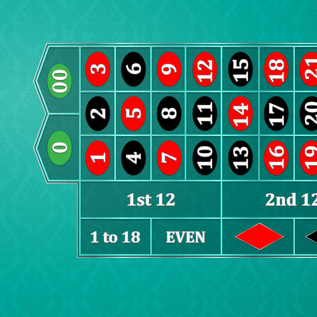 Classic Roulette Layout - TEAL - Casino Supply - 1