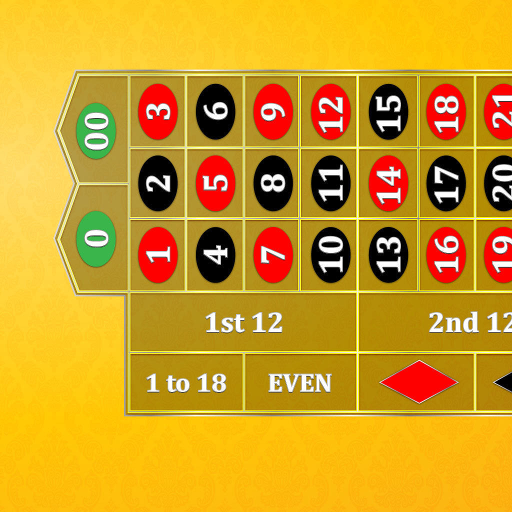 Classic Roulette Layout - YELLOW - Casino Supply - 1