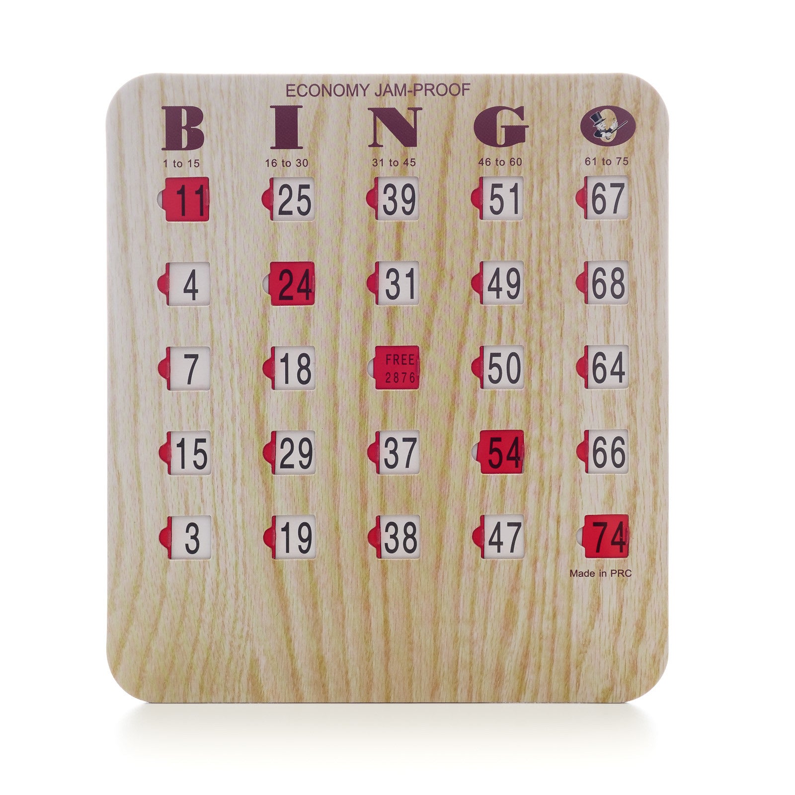 Bingo Shutter Slide Cards (5-Ply) Wood Grain Finish