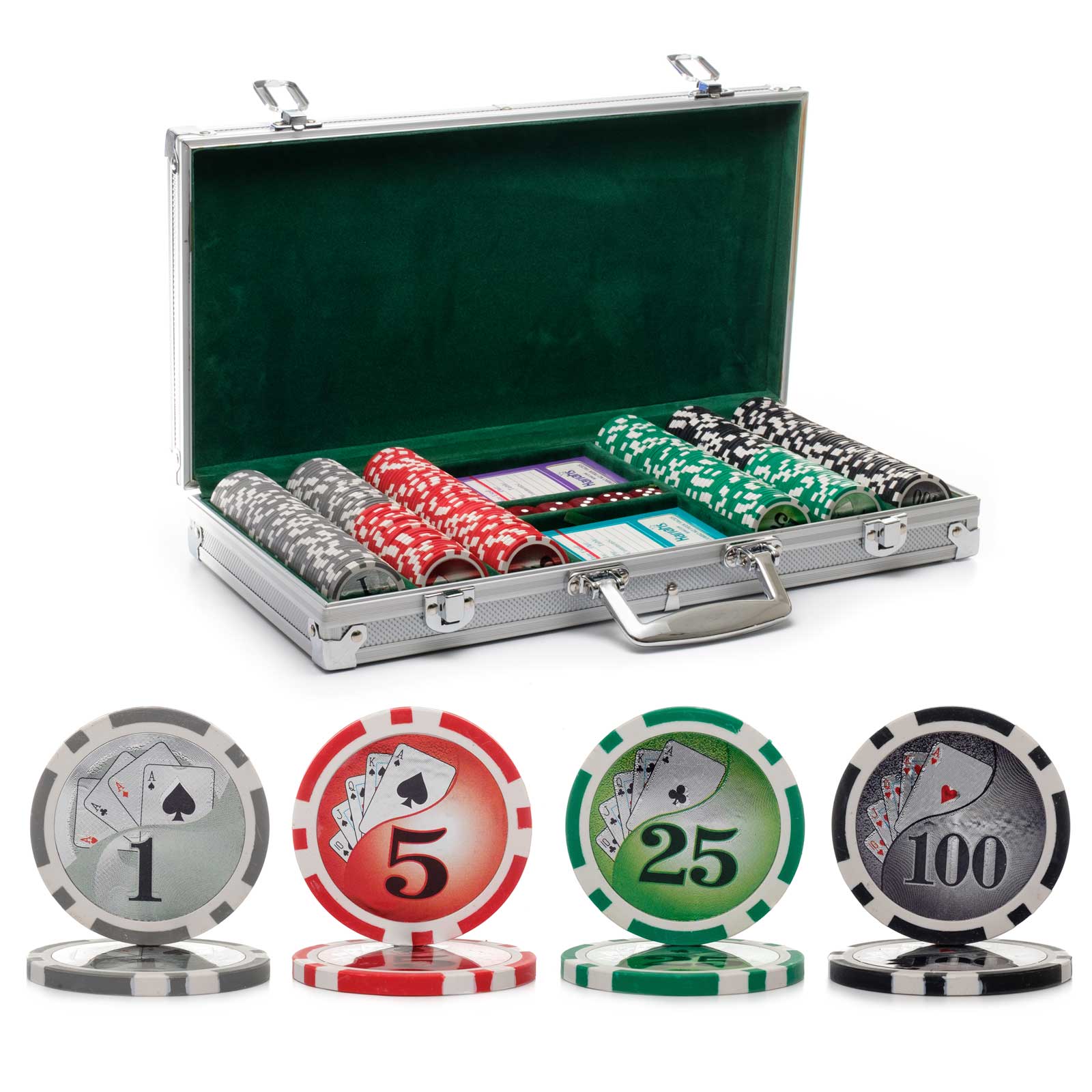 300 pc. 13g Yin Yang Poker Chip Set with Aluminum Case