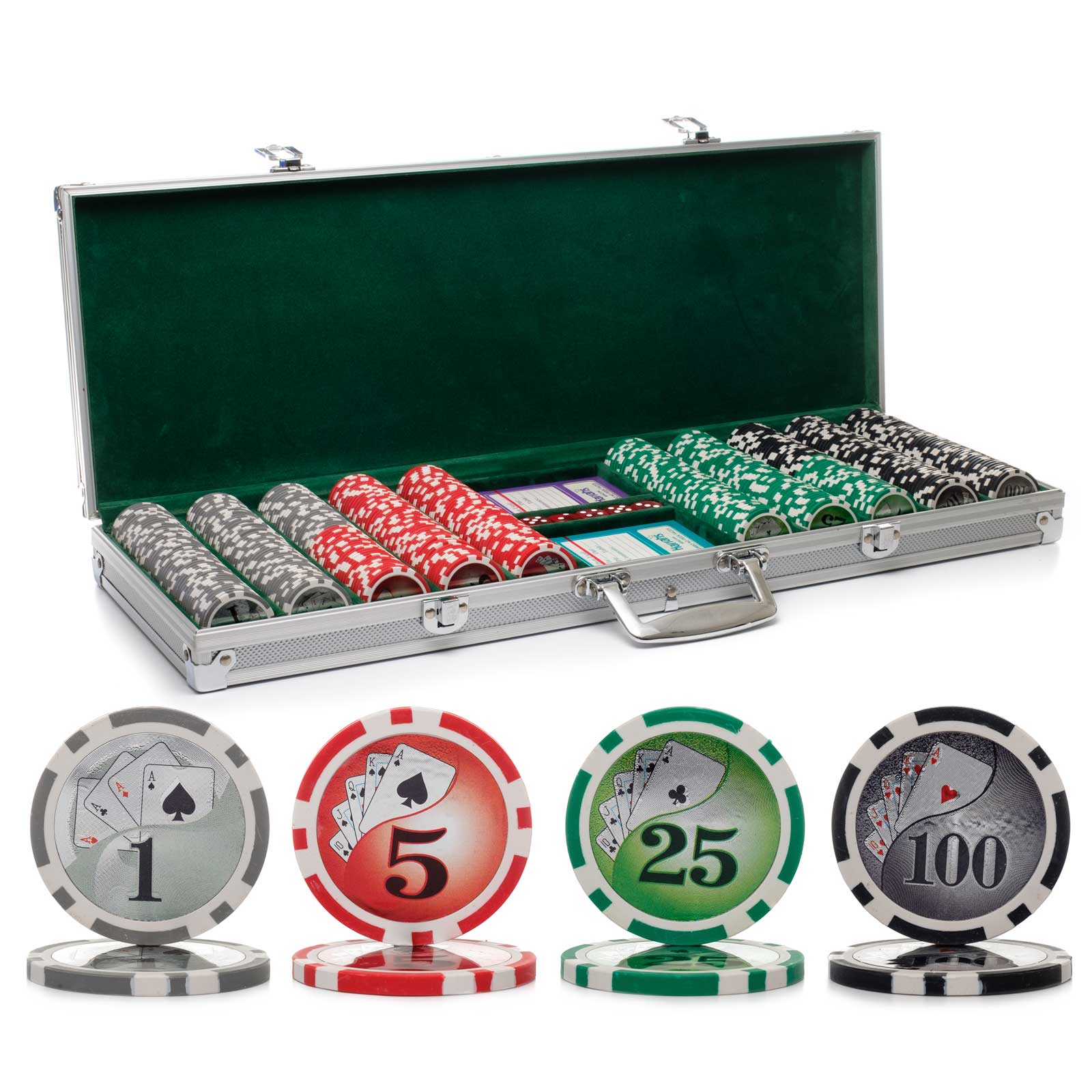 500 pc. 13g Yin Yang Poker Chip Set with Aluminum Case