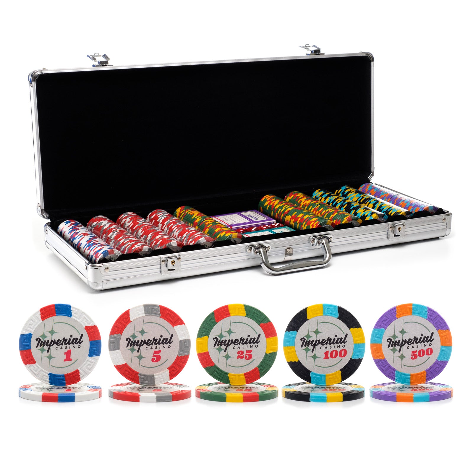 500 pc. 13g Imperial Poker Chip Set with Aluminum Case