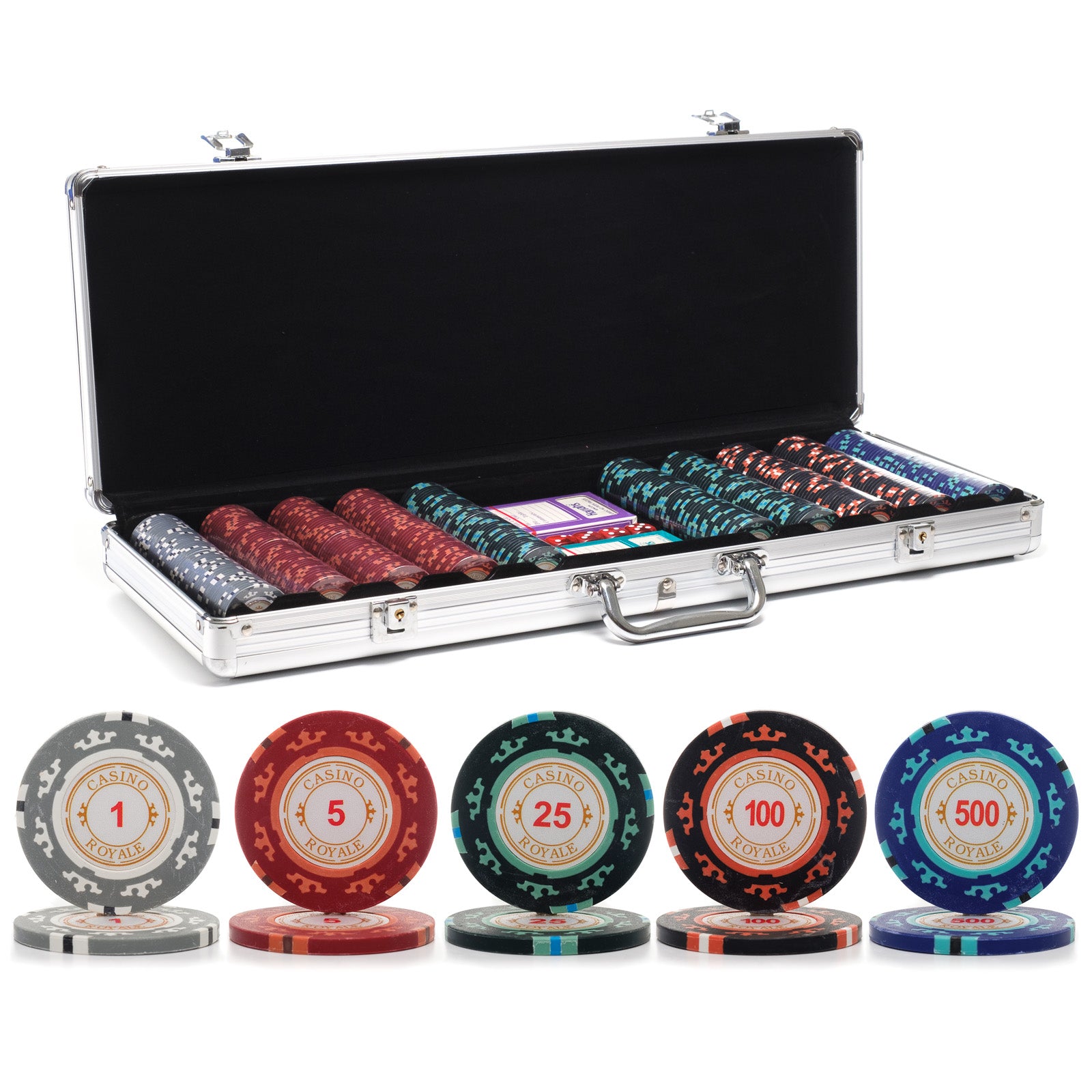 grund Lagring at ringe 500 pc. 14g Casino Royale Poker Chip Set with Aluminum Case | Casino Supply