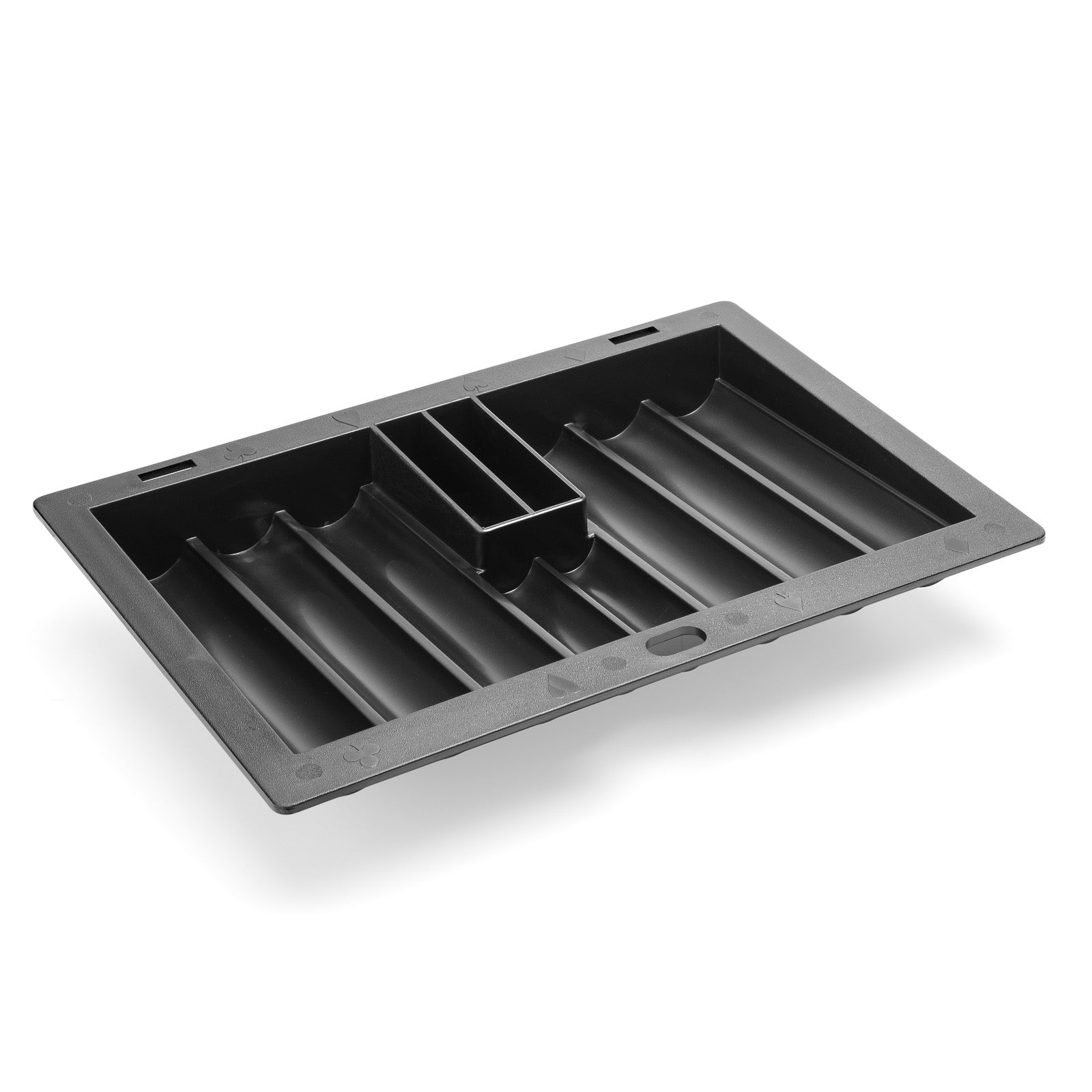 ABS Black Poker Chip Tray with Cardholder (8 Row 350 Chip) | Supply