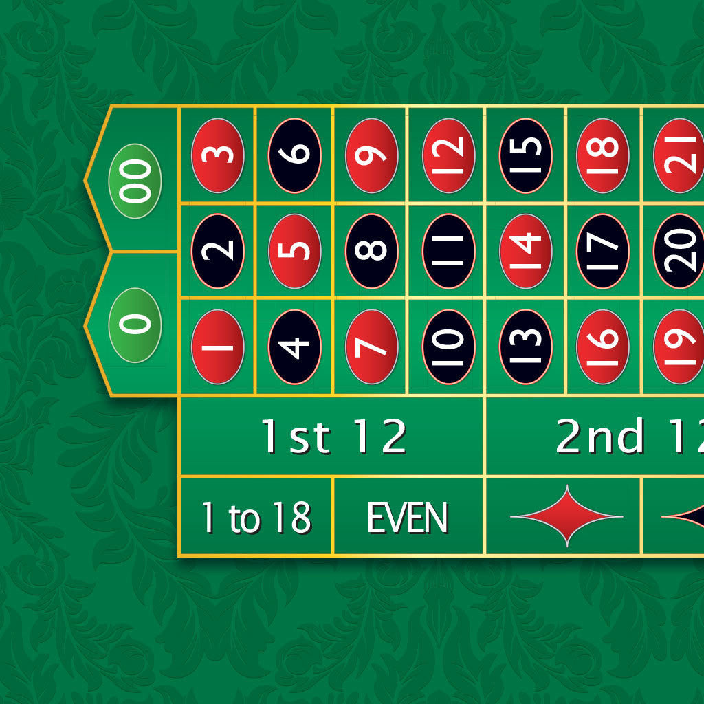 Monaco - Roulette Table Layout - GREEN - Casino Supply - 1