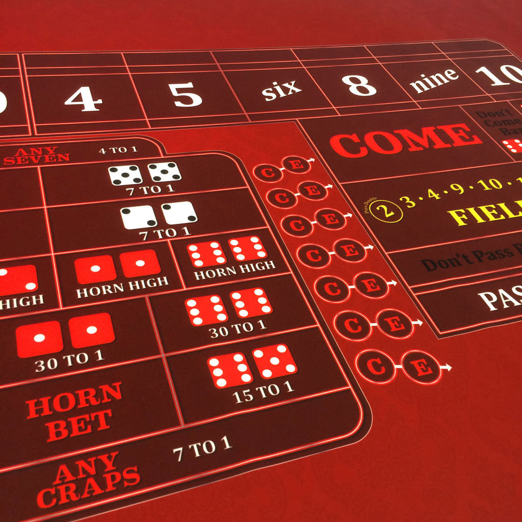 Classic Craps Layout - RED - Casino Supply - 5