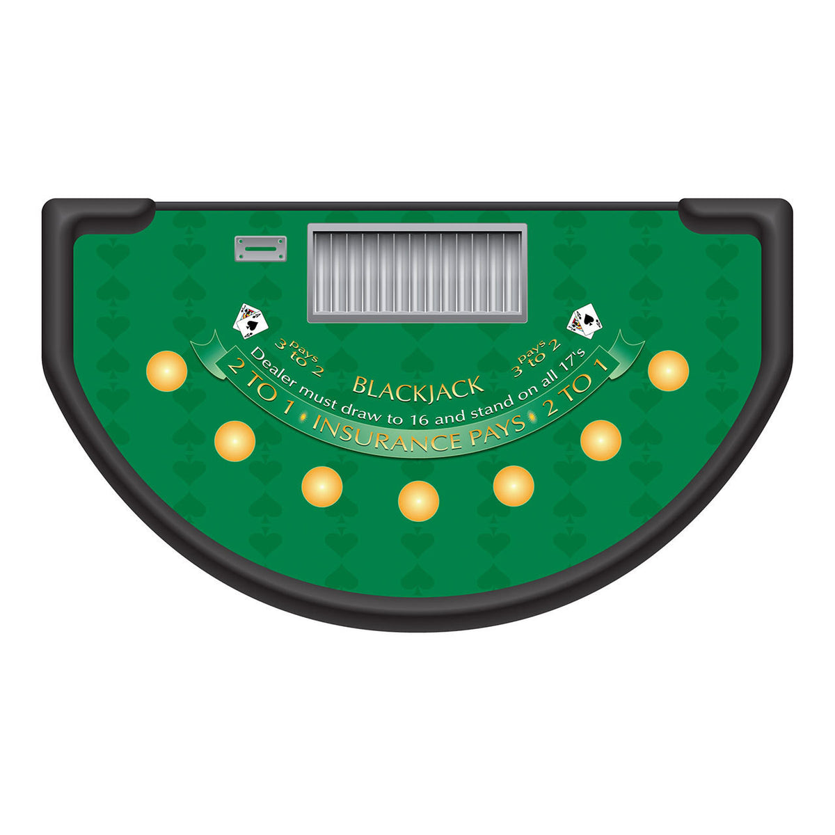 Spade Design Blackjack Layout - GREEN - Casino Supply - 1