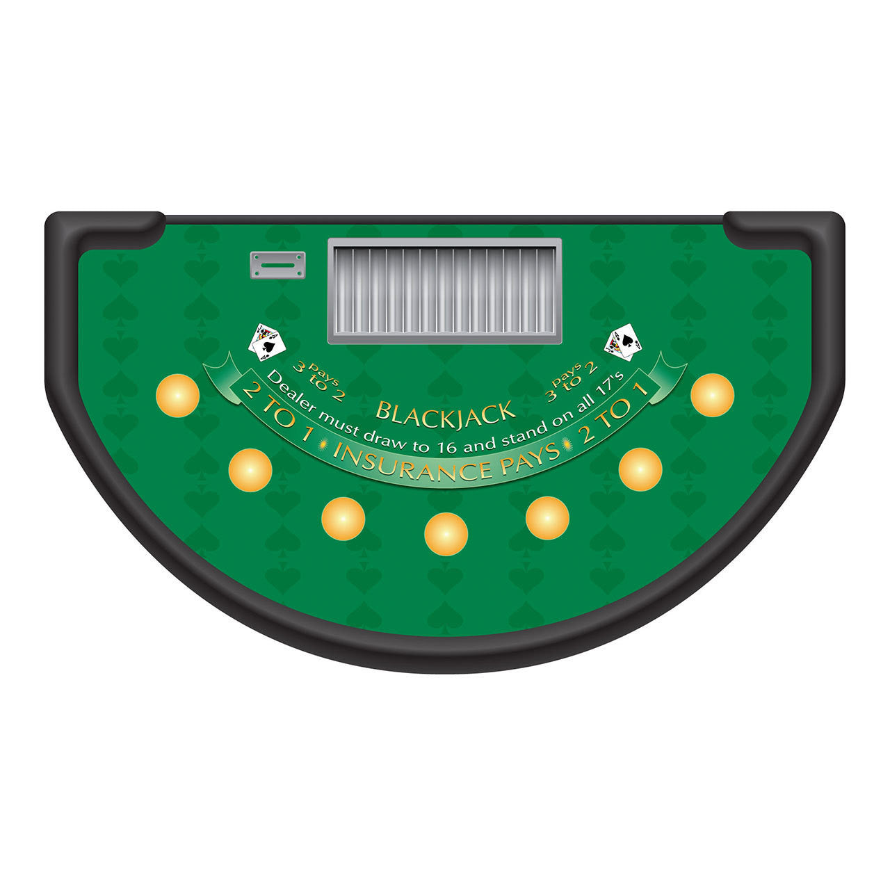 Spade Design Blackjack Layout - GREEN - Casino Supply - 1