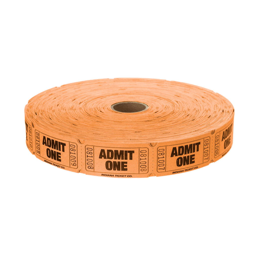 Raffle Tickets - 2,000 Single Stub Admit One Tickets