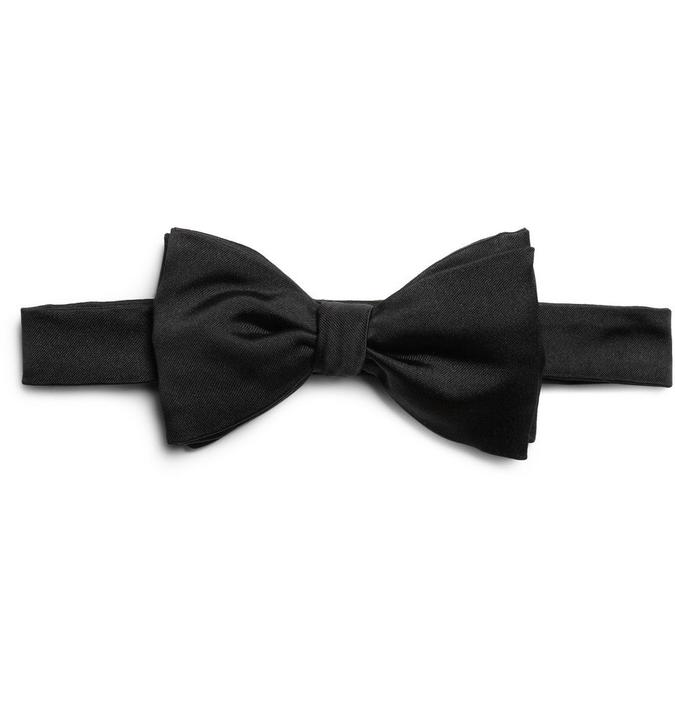 Satin Black Banded Bow Tie - Casino Supply - 2