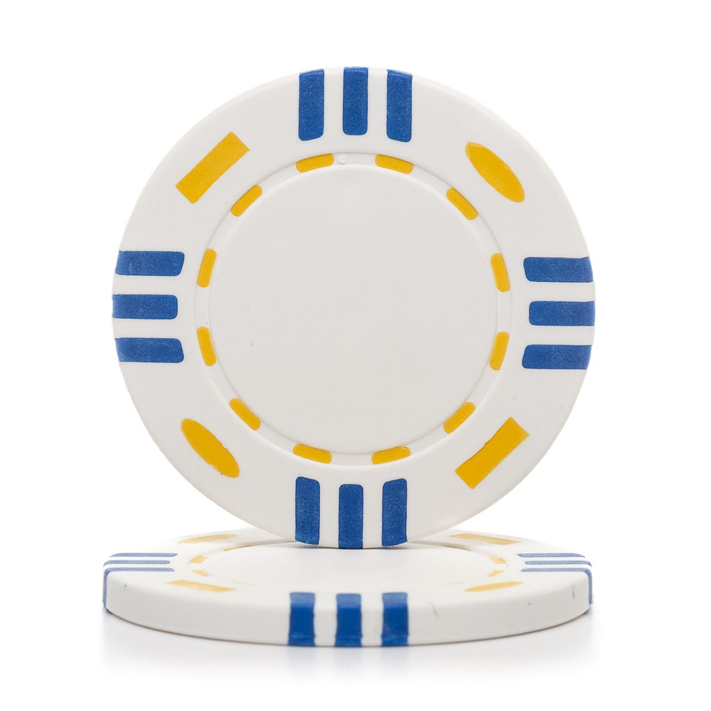 12 Gram Triple Striped (Tri Color) Poker Chips (25/Pkg)